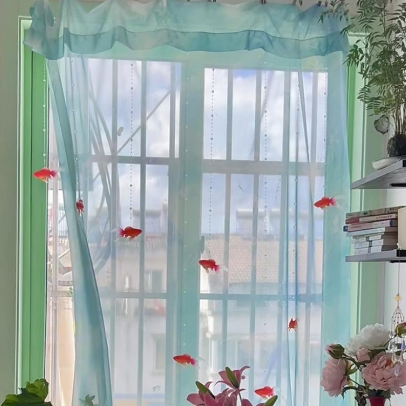 Lighting Decor Ideas - Tenda Trasparente in Voile Azzurro Chiaro,