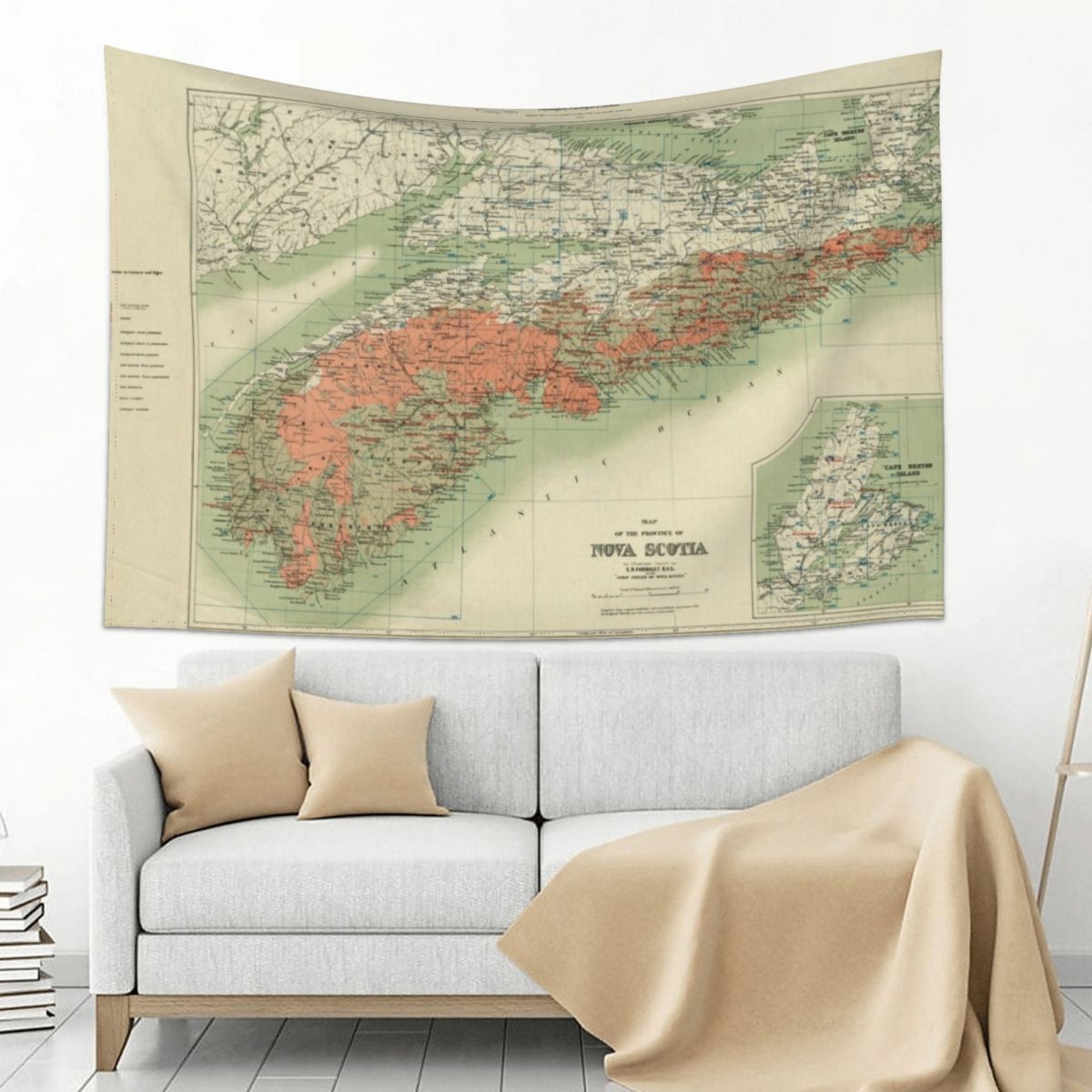 Nova Decor & Lighting Vase - Mappa geologica vintage della Nuova Scozia