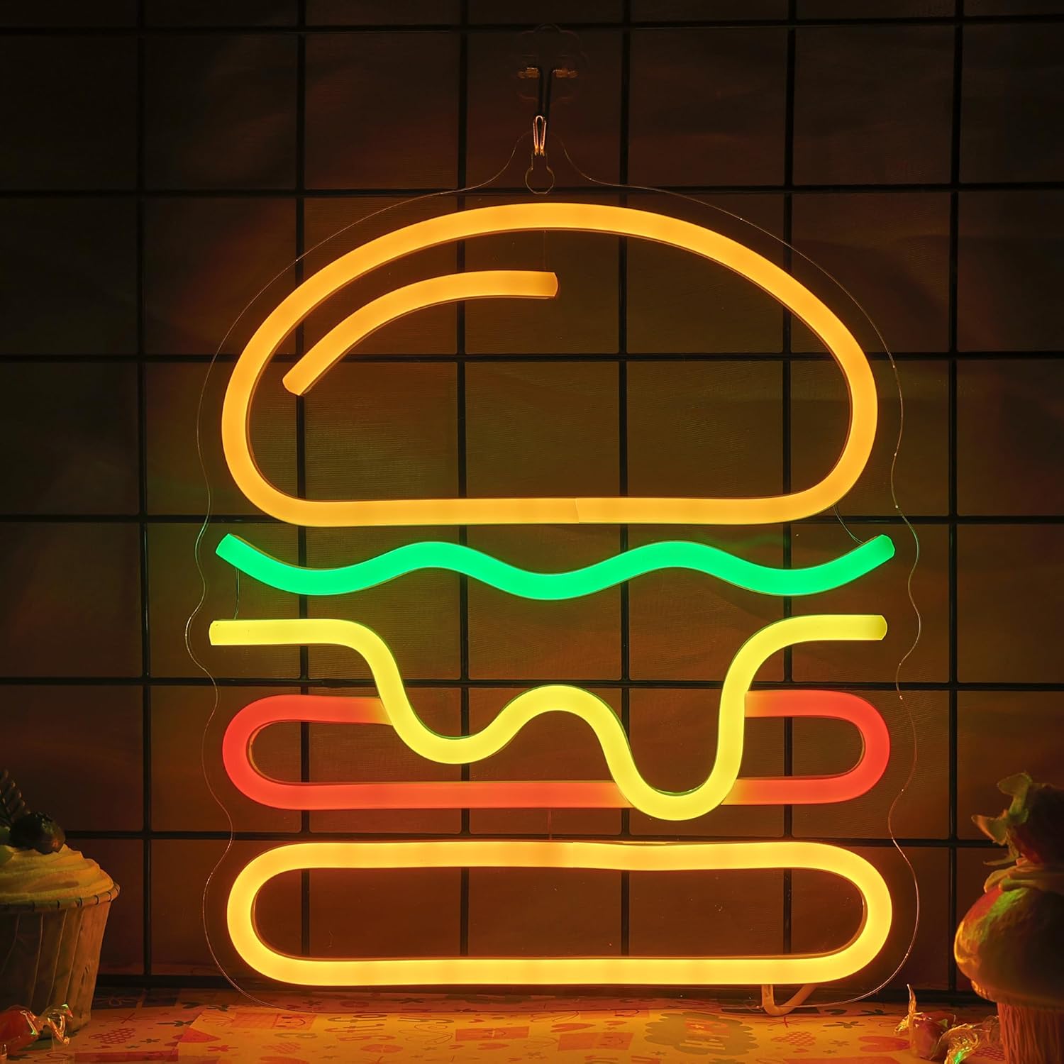 Lighting Decoration Ideas For Home - Insegna al neon per hamburger con