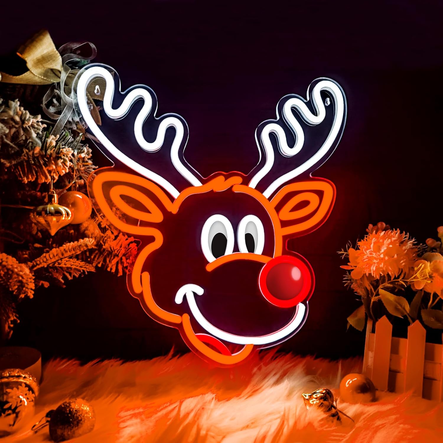 Lighting Decoration Ideas For Home - Simpatico insegna al neon con renna