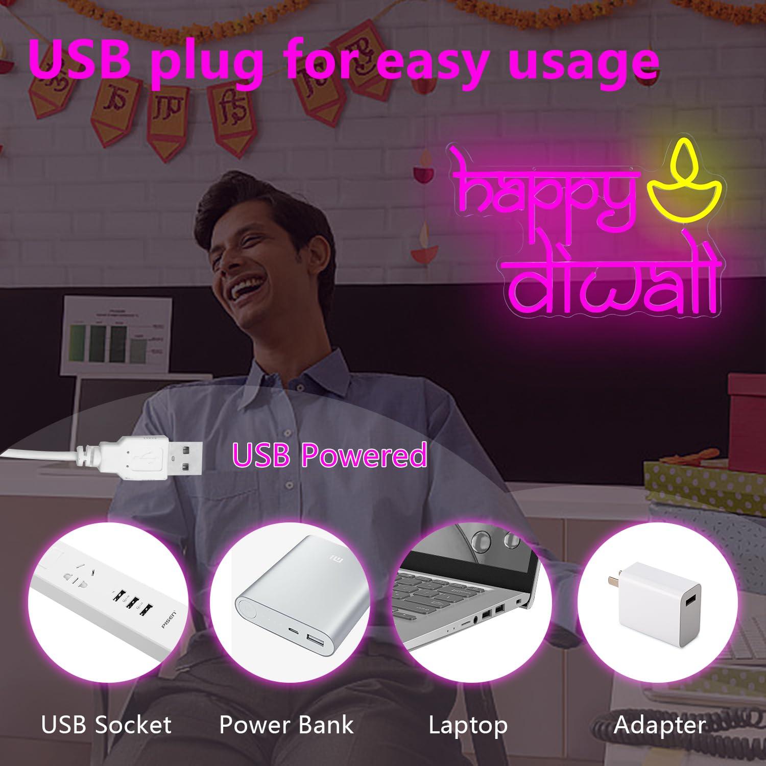 Insegna al Neon 'Happy Diwali' - Wall Decor Lighting recensione e prezzo