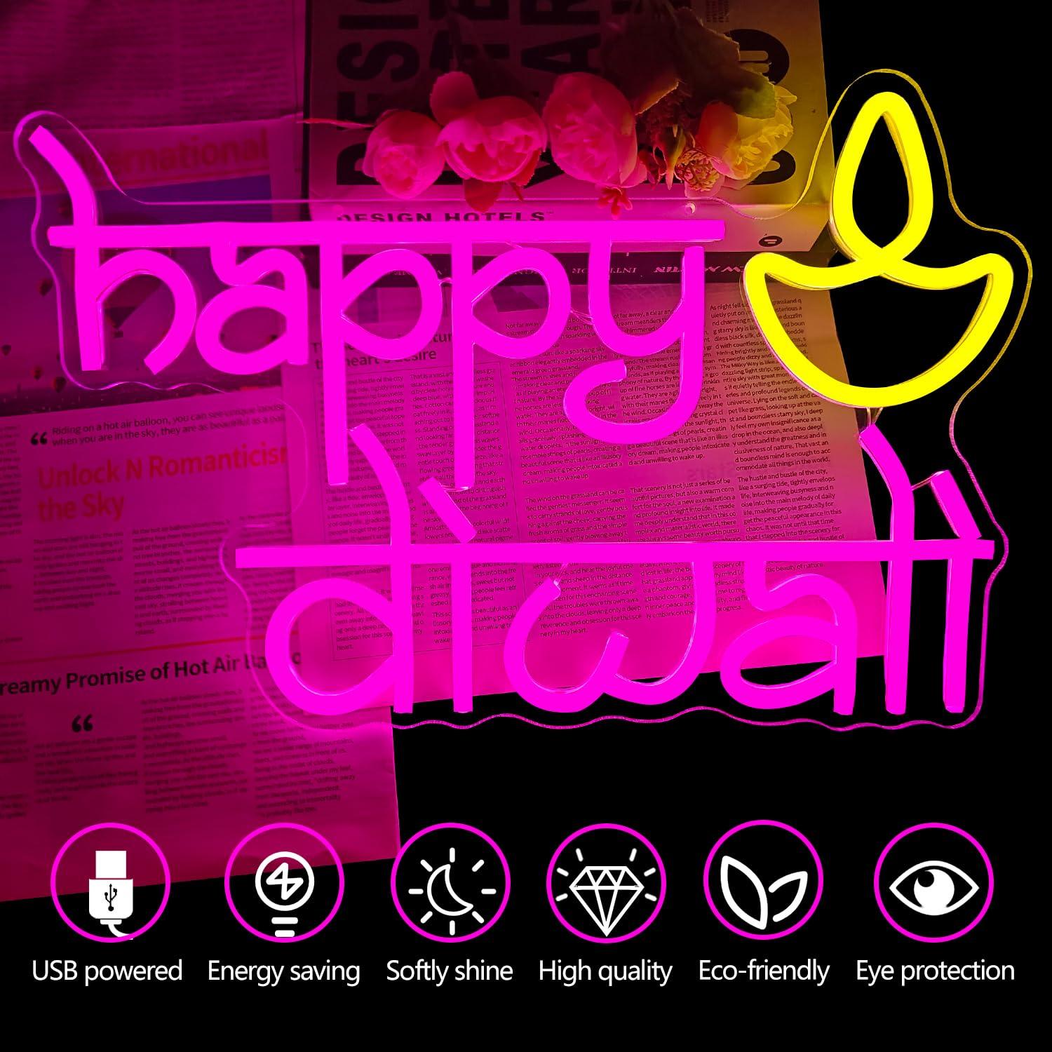 Insegna al Neon 'Happy Diwali' - Wall Decor Lighting recensione e prezzo