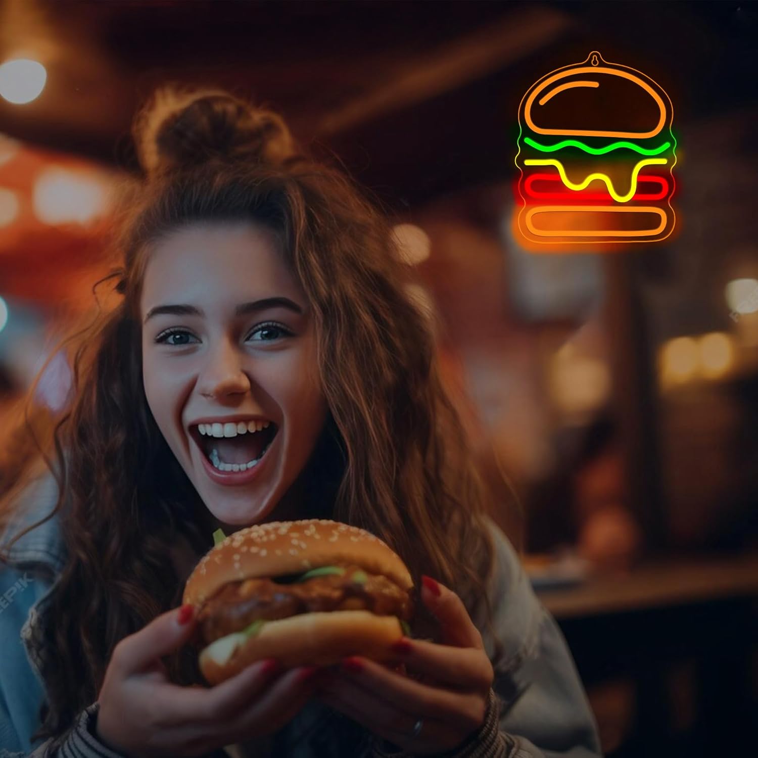 Insegna al neon per hamburger  - Lighting Decoration Ideas For Home recensione e prezzo